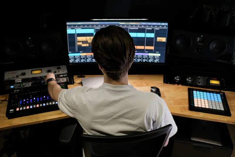 Producer aan het werk