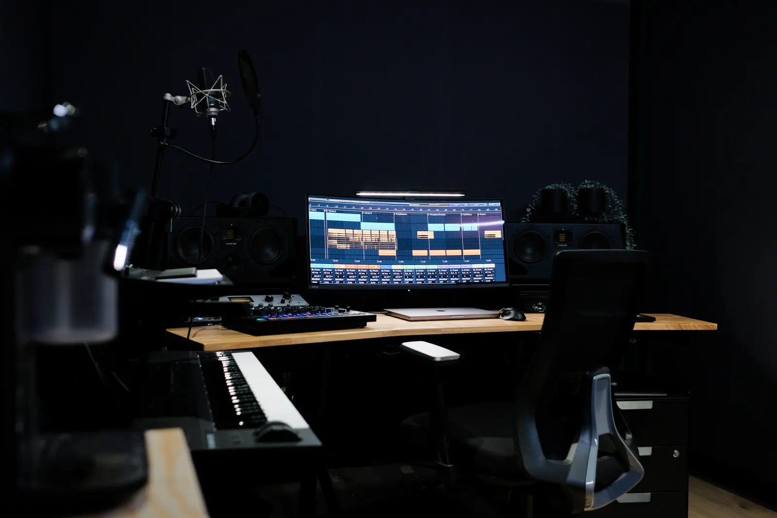 De studio, klaar voor jouw sessie